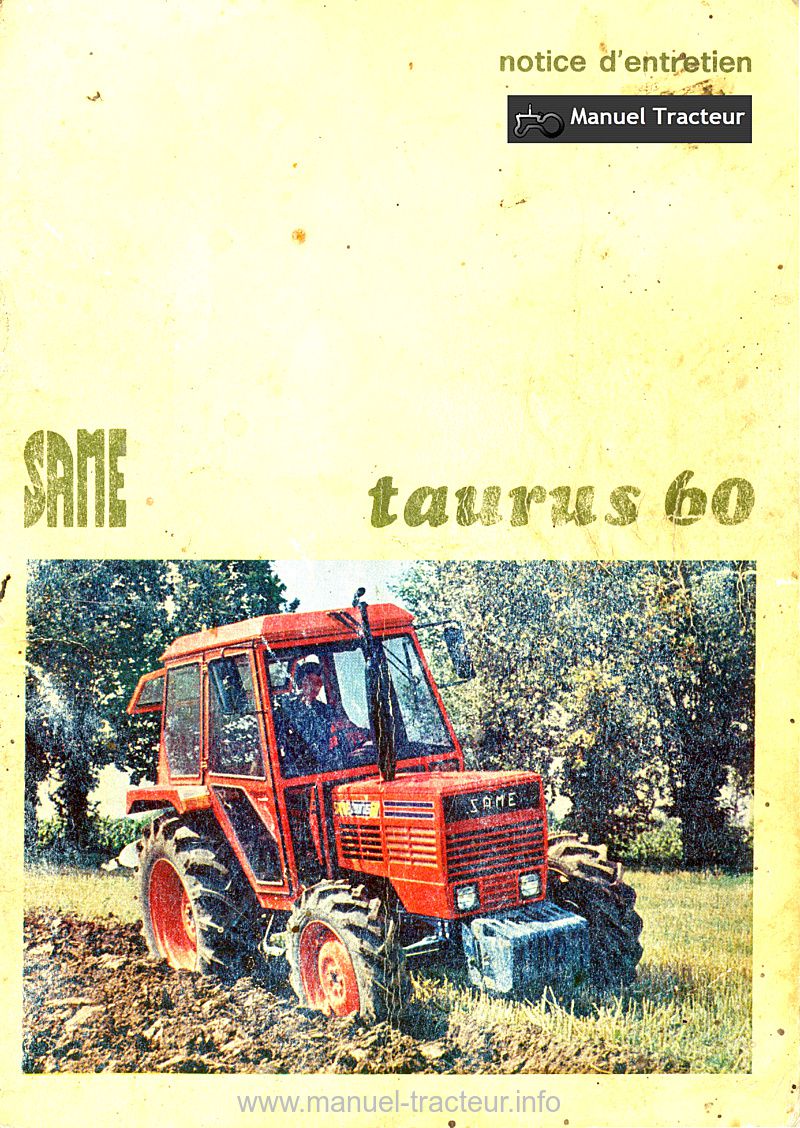 Première page du Notice entretien SAME Taurus 60
