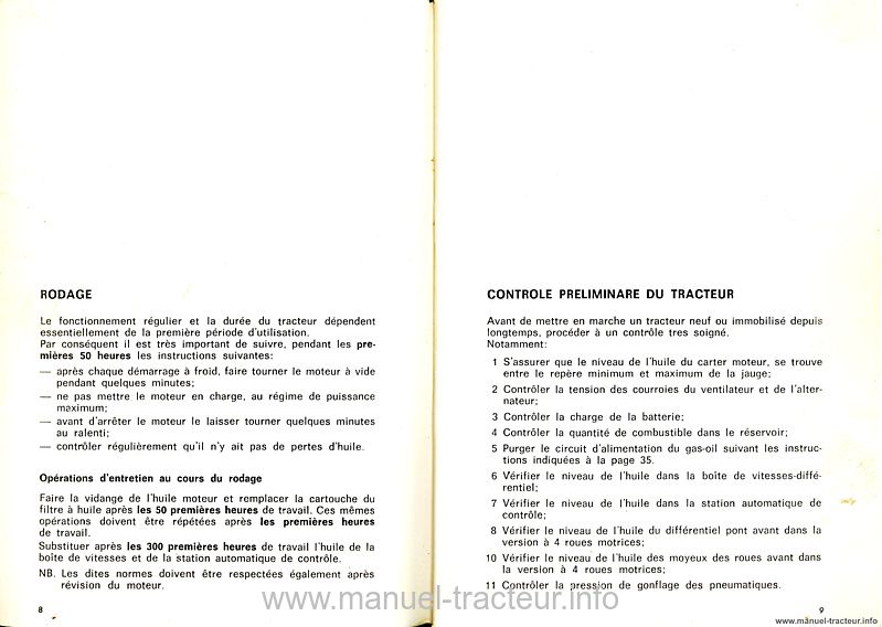 Sixième page du Notice entretien SAME Taurus 60