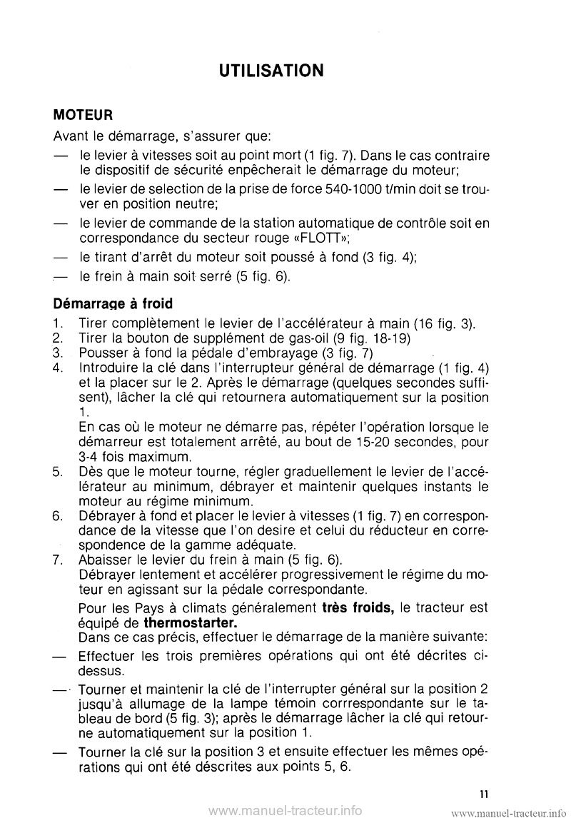 Utilisation moteur du Livret entretien Same Minitaurus 60 Corsaro 70