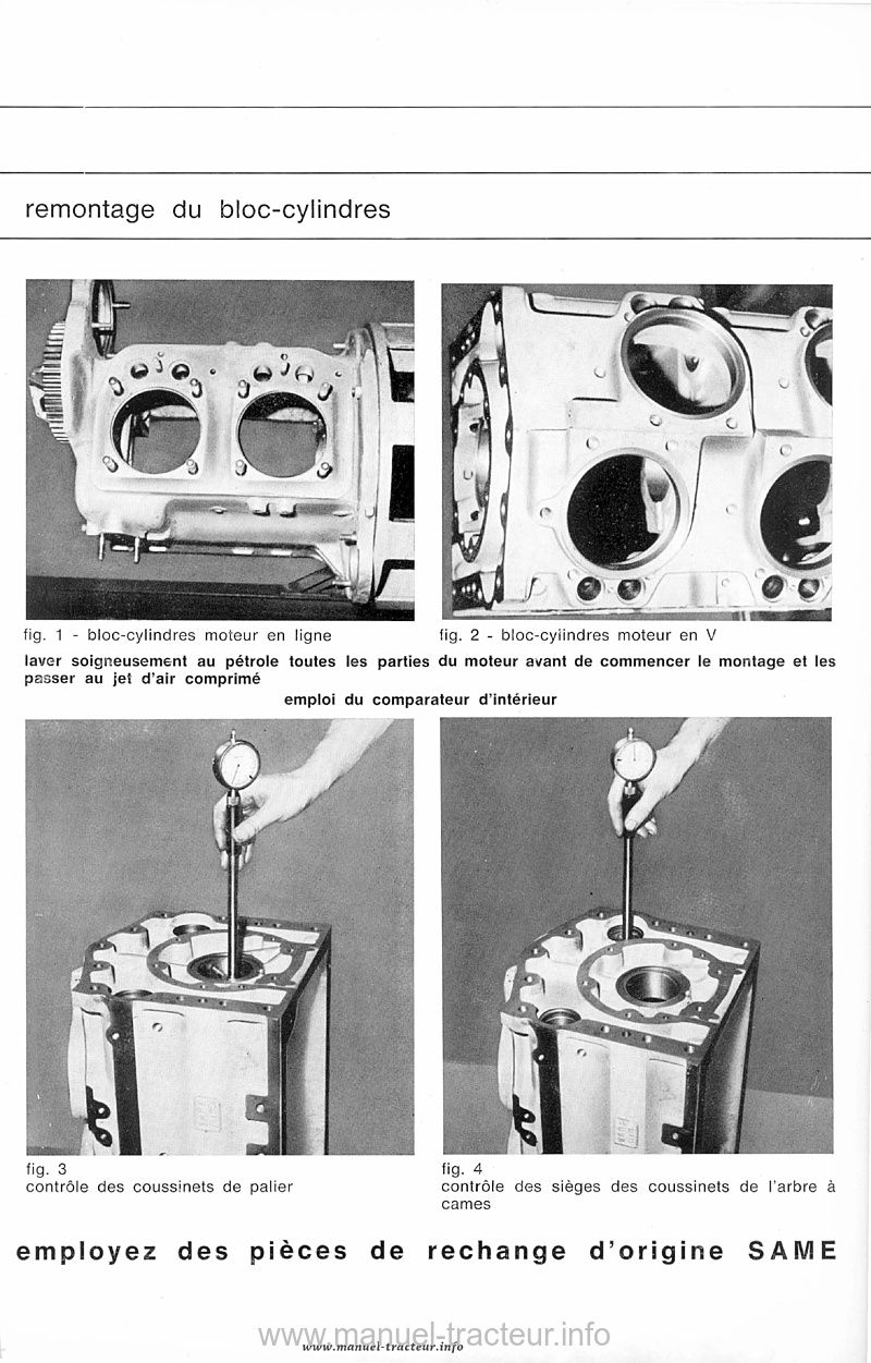 Troisième page du Manuel atelier moteur SAME DA 115 V