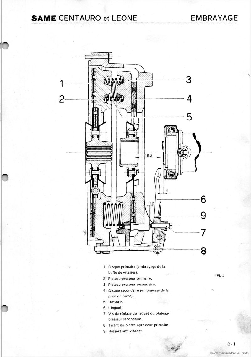 Sixième page du Manuel réparation Same Centauro Leone