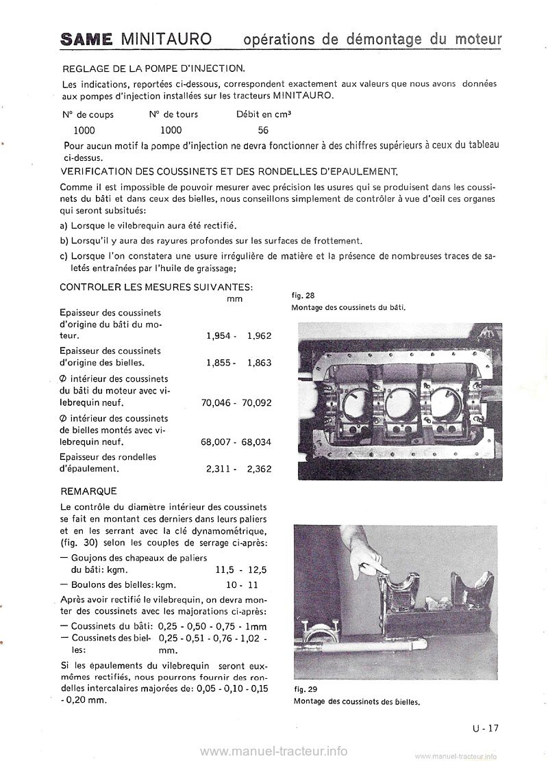 Troisième page du Manuel de contrôle et de réparation du tracteur Same Minitauro 50