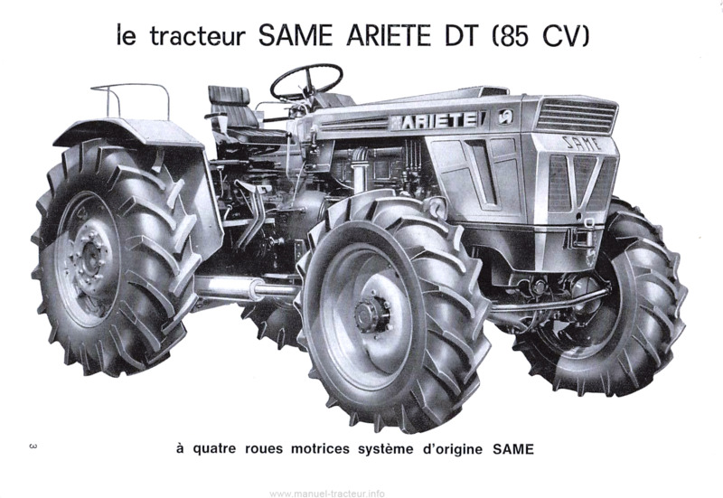 Troisième page du Livret entretien tracteur Same Ariete