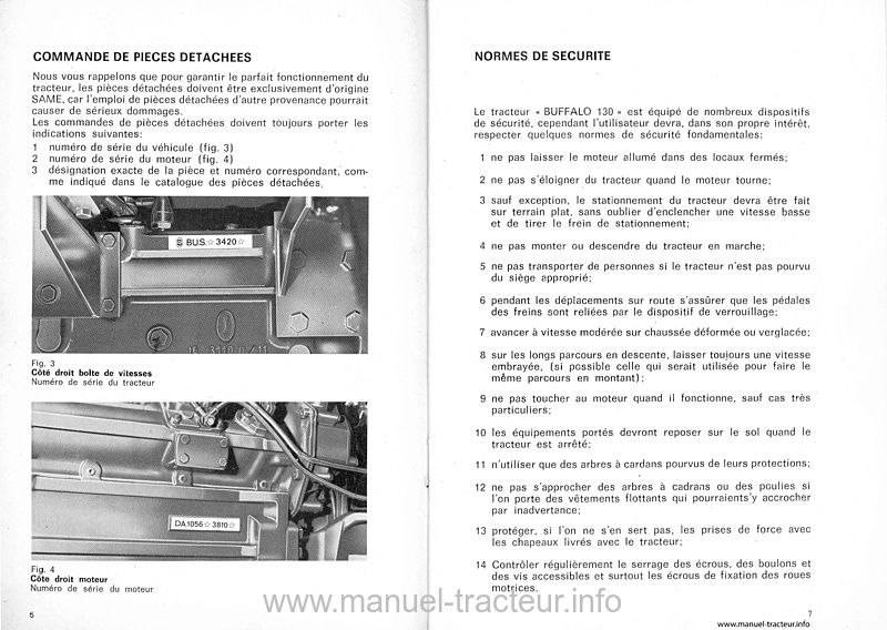 Cinquième page du Guide entretien SAME Buffalo 130