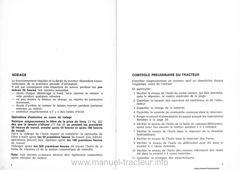 Sixième page du Guide entretien SAME Buffalo 130