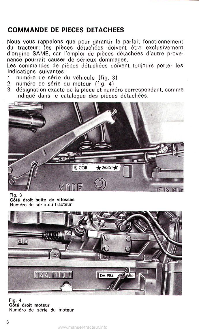 Quatrième page du Notice d'entretien et d'utilisation tracteur Same Corsaro 70 Synchro