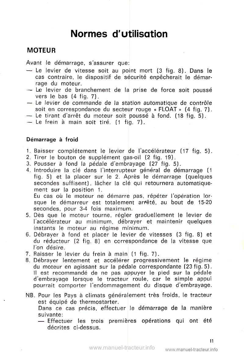 Cinquième page du Notice entretien Same Jaguar 95 export