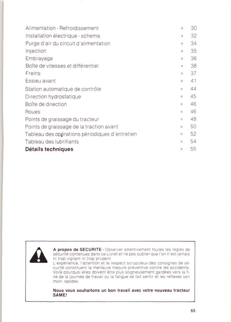 Troisième page du Livret d'entretien Same Vigneron 45