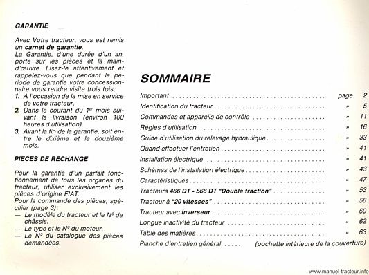 Deuxième page du Notice entretien SOMECA 466-566