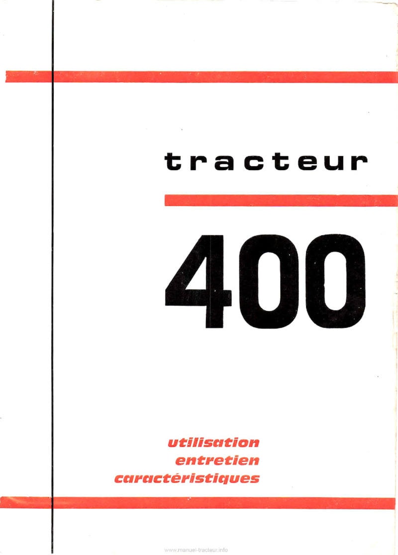 Première page de la revue technique - Guide d'usage et d'entretien tracteur Someca Fiat 400