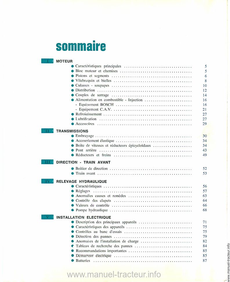 Deuxième page du Guide intervention SOMECA FIAT 400 450