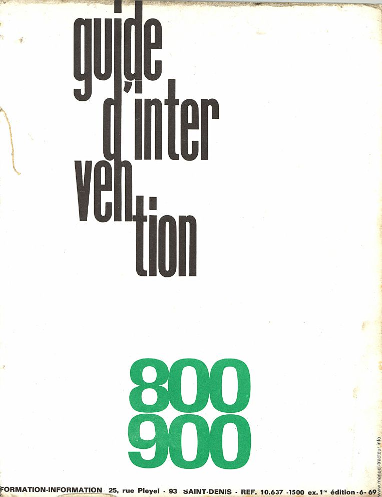 Deuxième page du Guide intervention SOMECA FIAT 800 900