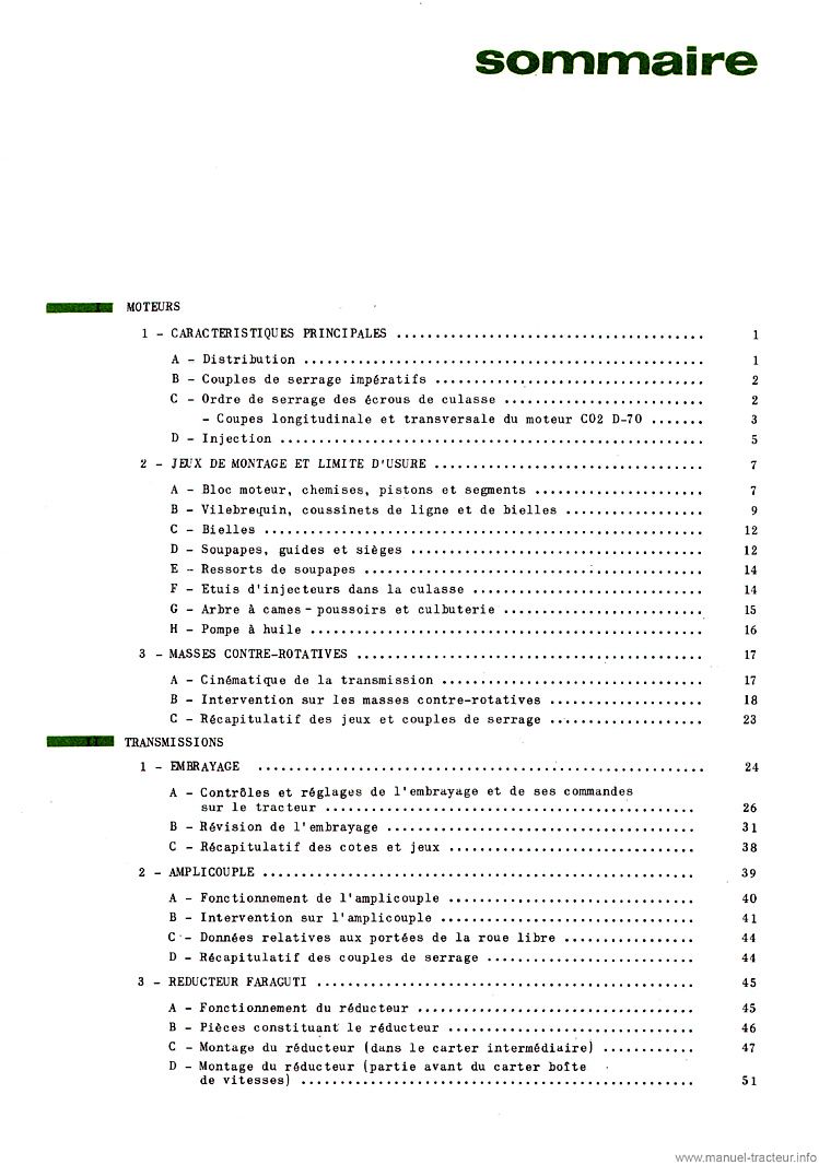 Deuxième page du Manuel d'intervention Someca 715