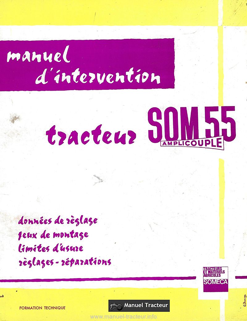 Première page du Manuel intervention Someca Som 55