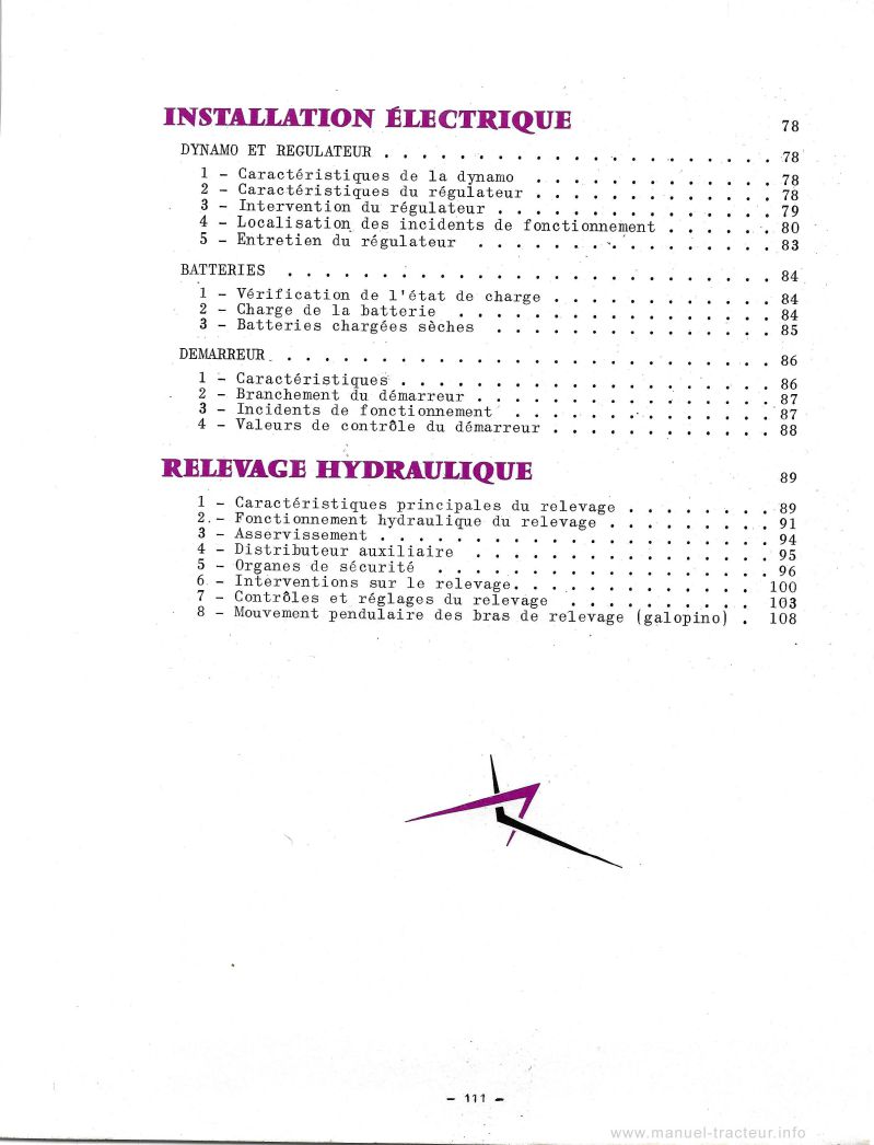 Sixième page du Manuel intervention Someca Som 55