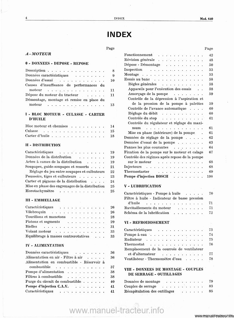 Cinquième page du Manuel réparation FIAT 480-480DT 500-500DT 540-540DT 640-640DT 