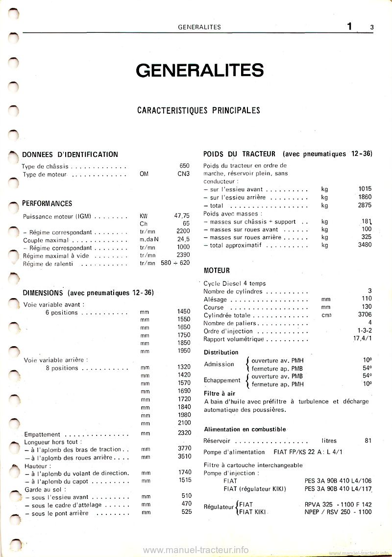 Quatrième page du Manuel réparation Someca 650 650TD