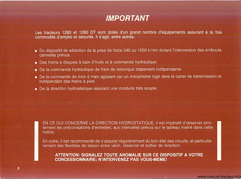 Quatrième page du Notice entretien FIAT SOMECA 1280 1280 DT