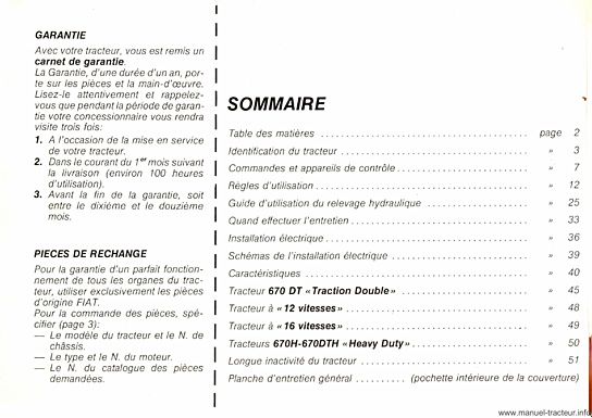 Deuxième page du Notice entretien SOMECA 670