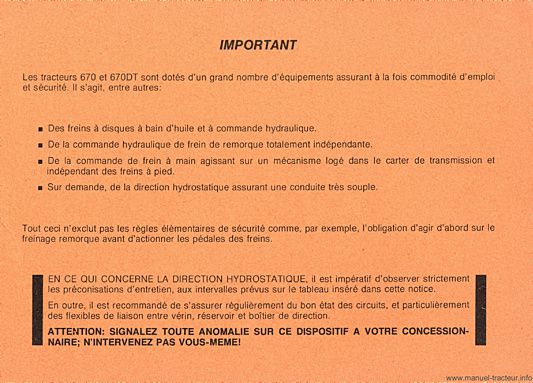 Troisième page du Notice entretien SOMECA 670