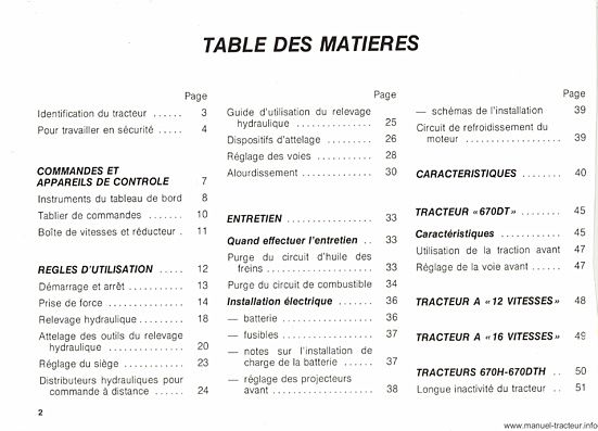 Cinquième page du Notice entretien SOMECA 670