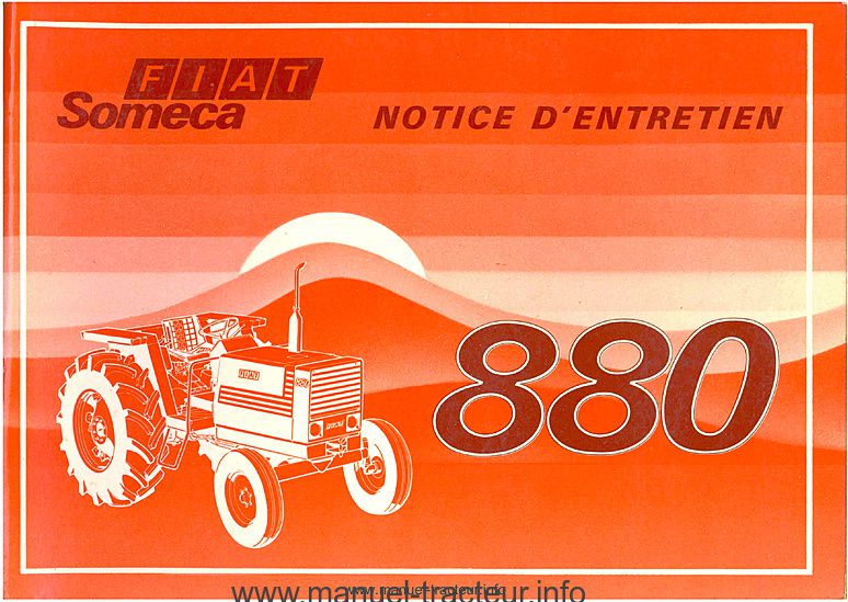 Fiat 880-5 & 880DT-5 Tracteur Pièces Manuel 
