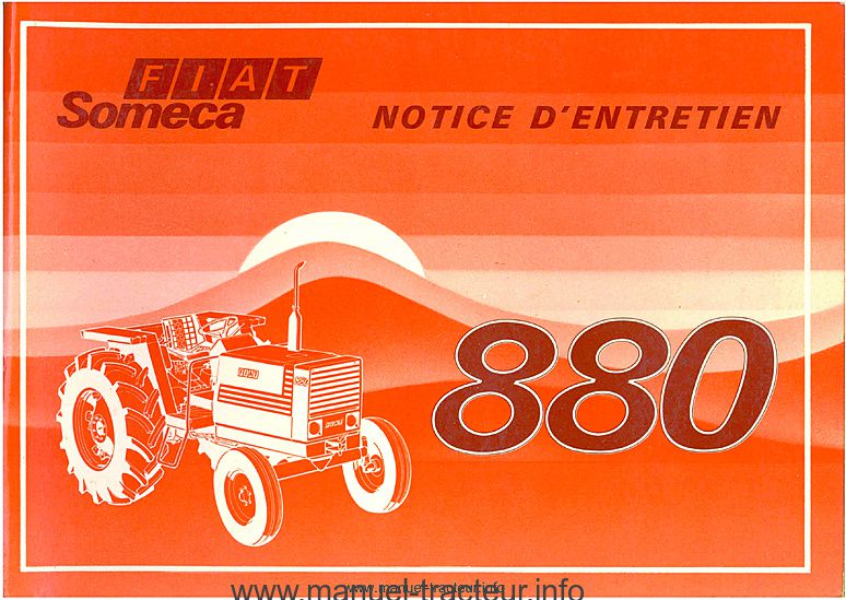 Première page du Notice entretien FIAT SOMECA 880 880 DT