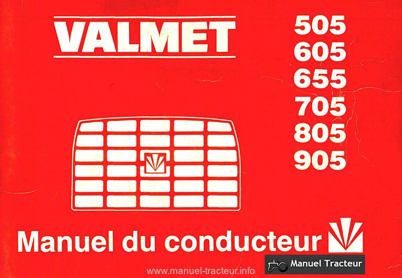 Première page du Manuel conducteur tracteurs Valmet 505 605 655 705 805 905