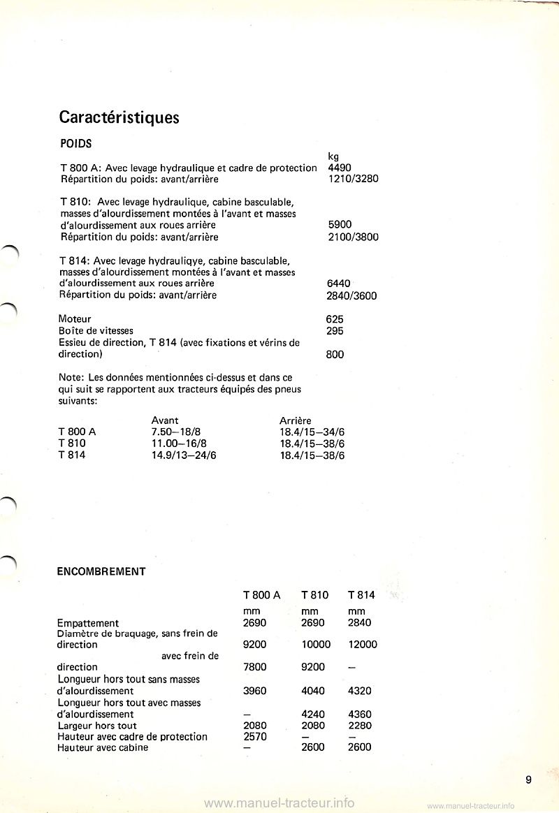 Septième page du Manuel atelier Volvo T800A T810 T814 