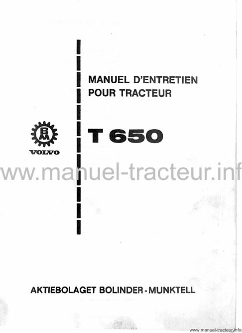 Deuxième page du Livret entretien VOLVO T 650