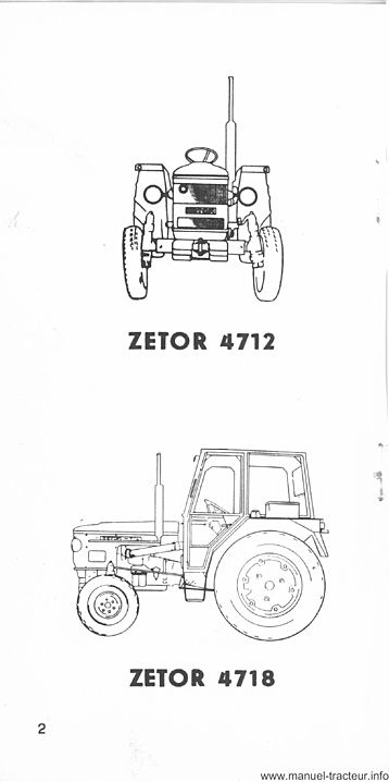 Troisième page du Guide entretien ZETOR 4712 4718 5711 5718 5745 5748 6711 6718 6745 6748