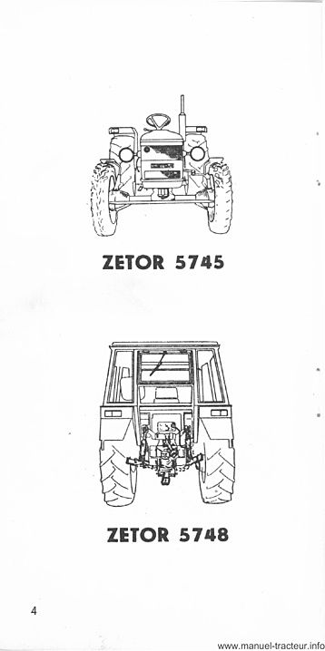 Cinquième page du Guide entretien ZETOR 4712 4718 5711 5718 5745 5748 6711 6718 6745 6748