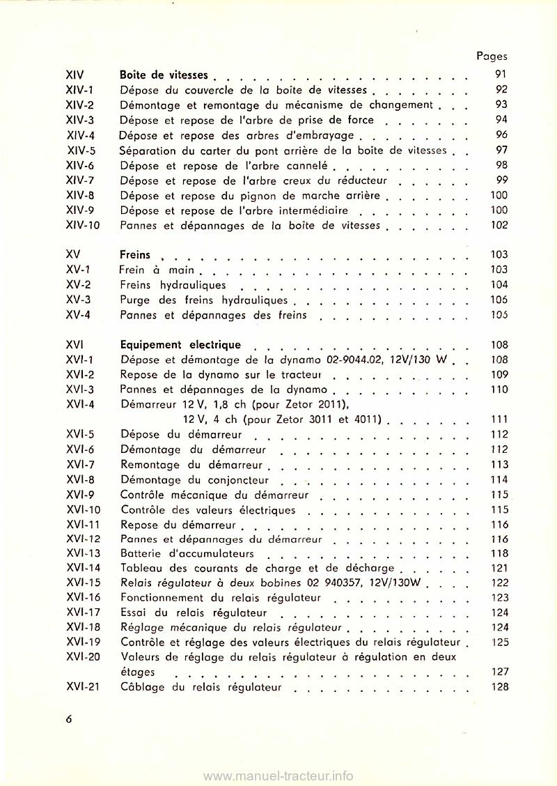 Cinquième page du Manuel réparation Zetor 2011 3011 4011