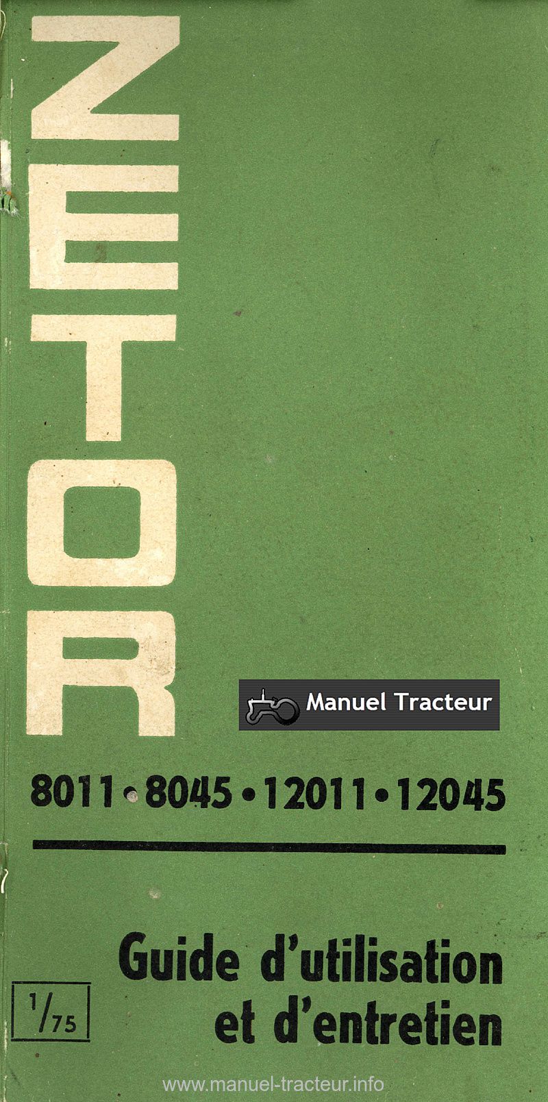 Première page du Guide entretien Zetor 8011 8045 12011 12045