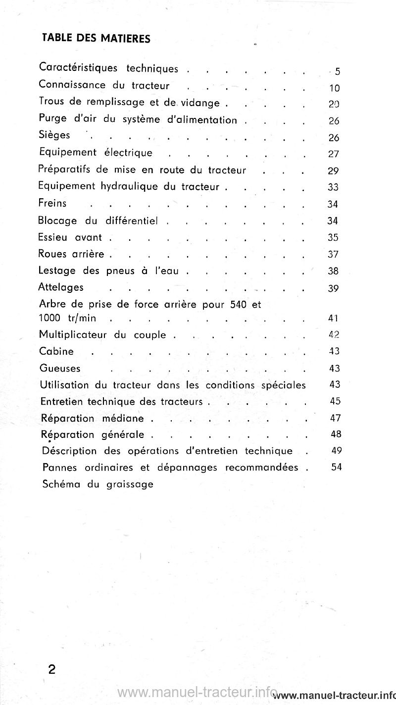 Troisième page du Guide entretien Zetor 8011 8045 12011 12045