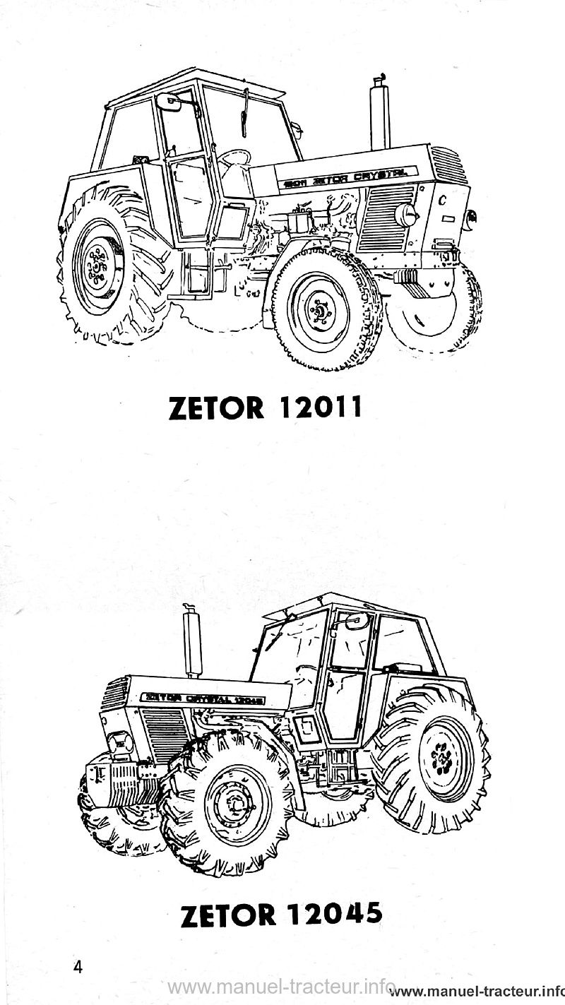 Cinquième page du Guide entretien Zetor 8011 8045 12011 12045