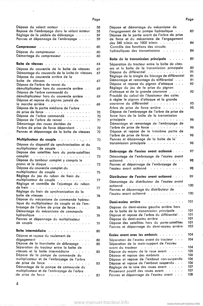 Troisième page du Manuel atelier Zetor 8011 8045 12011 12045 