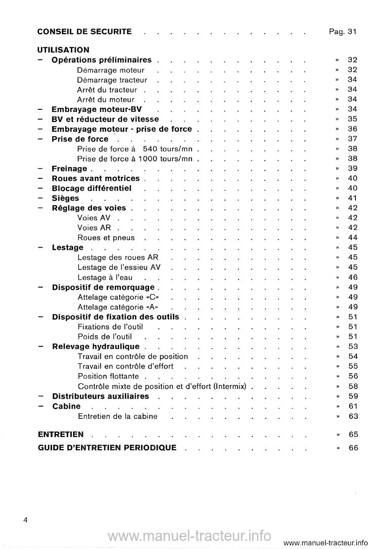 Cinquième page du Livret entretien Landini 10000s