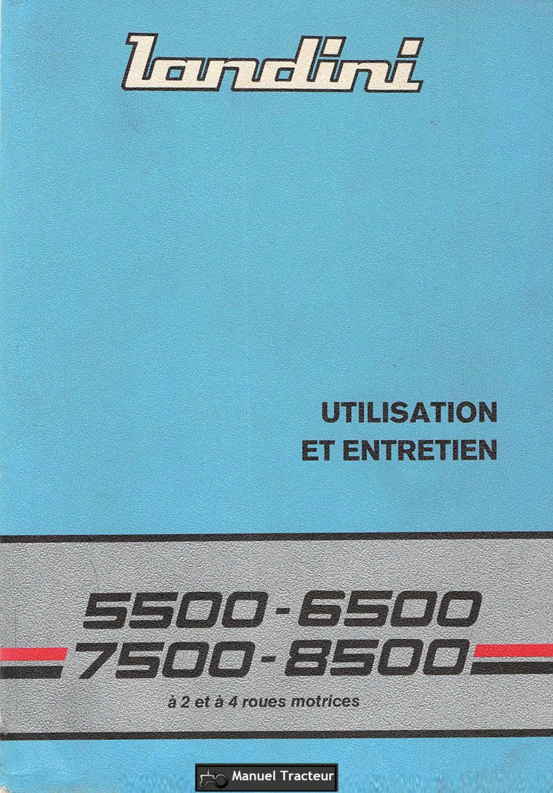 Première page de la revue technique - Livret entretien tracteurs Landini 5500 6500 7500 8500
