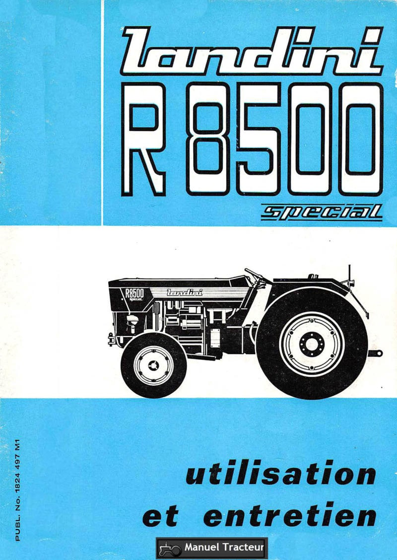 Première page de la revue technique - Livret entretien tracteur Landini R8500 spécial