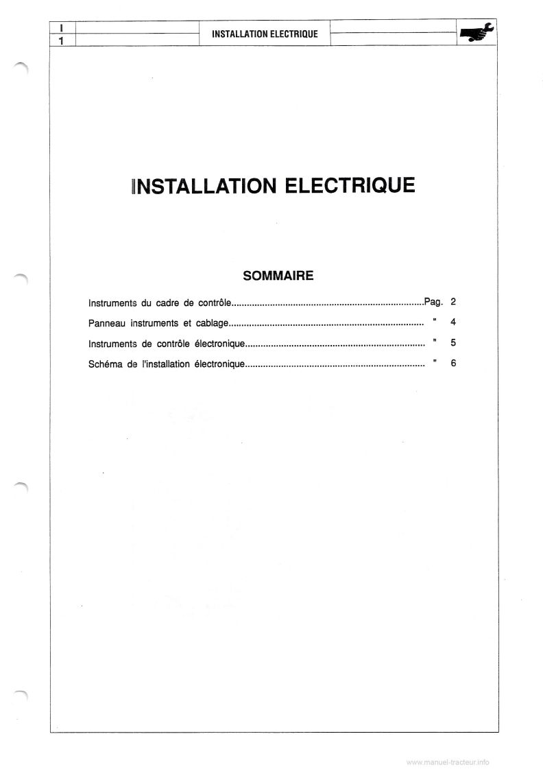 Dixième page du Manuel atelier Landini tracteurs 5560 6060 6560 7560 8560 F-L-V