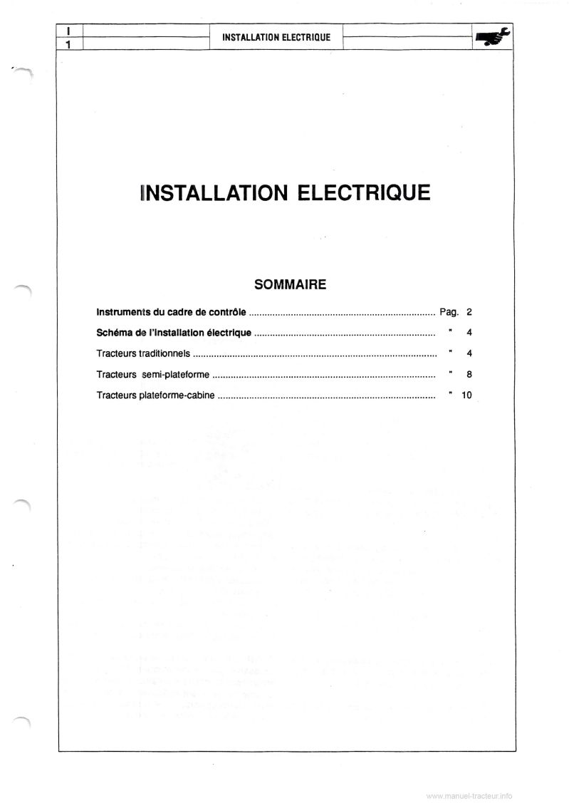 Onzième page du Manuel Atelier tracteur LANDINI Blizzard 50 60 65 75 85 95 et 9080