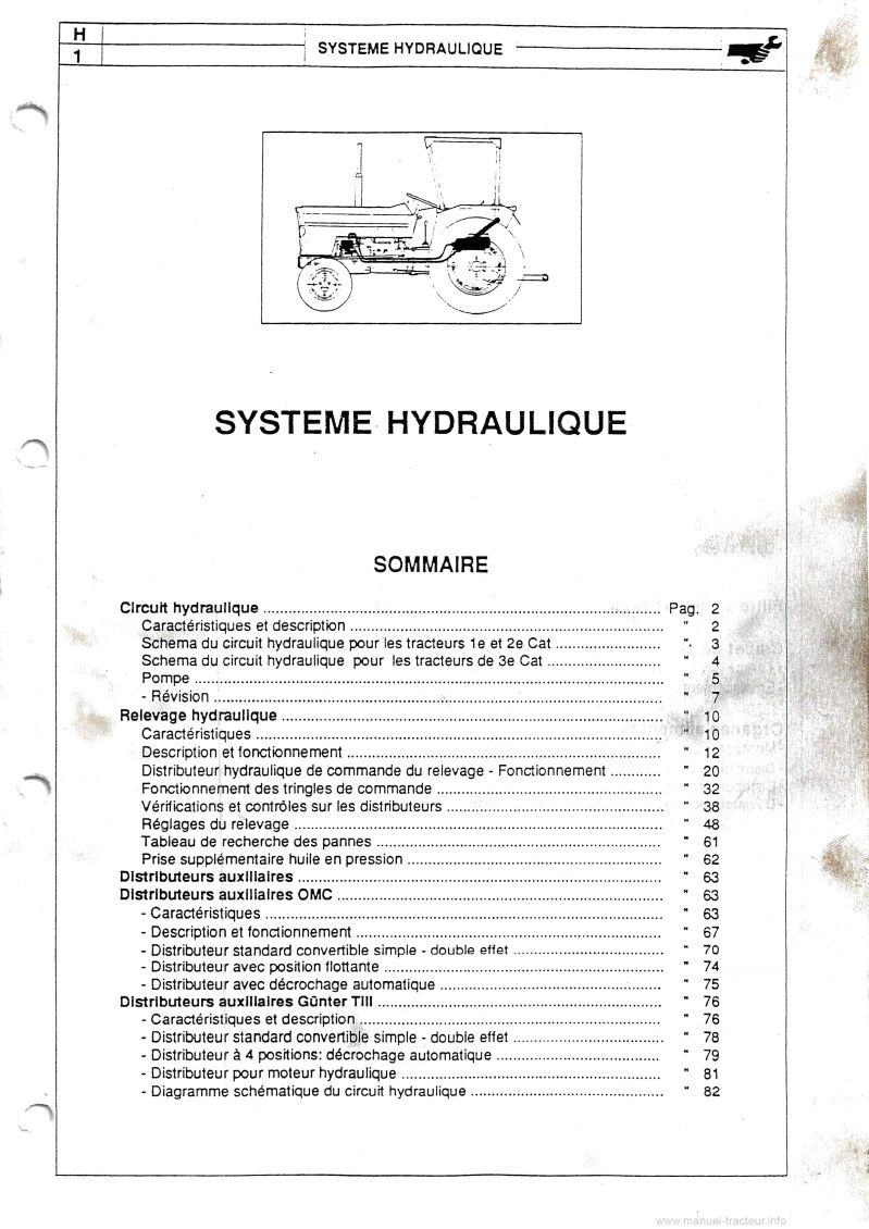 Onzième page du Manuel Atelier LANDINI Série 60 70 80