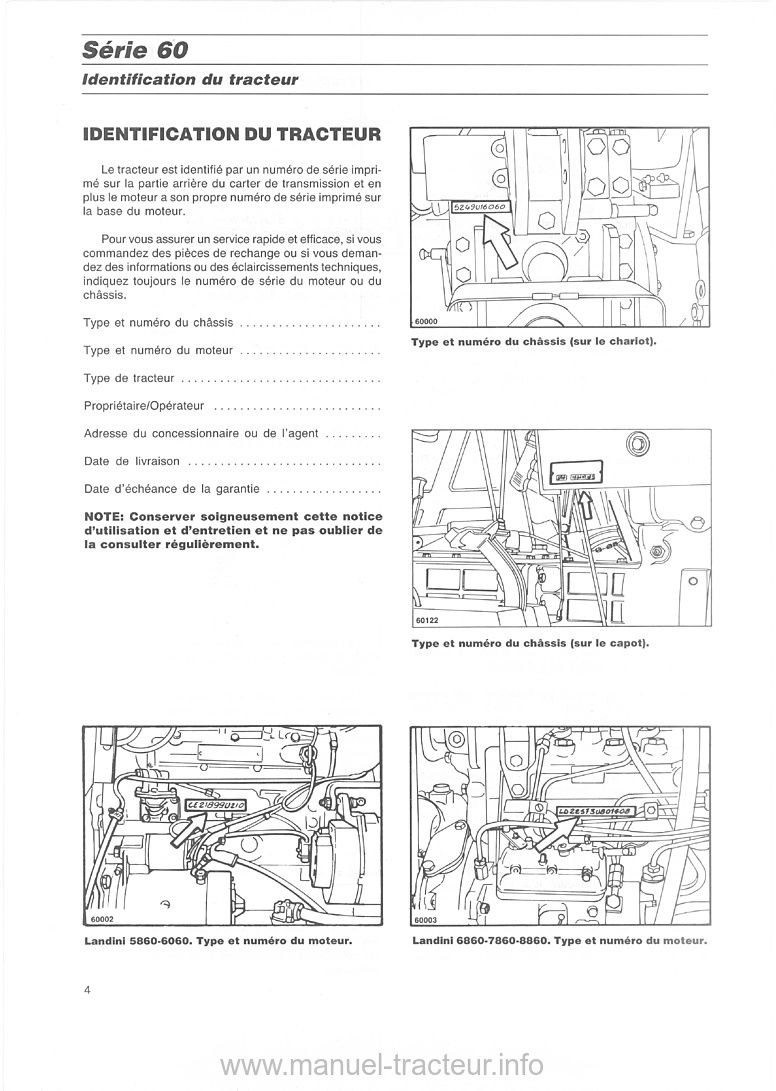 Sixième page du Notice entretien LANDINI 5860 6060 6860 7860 8860