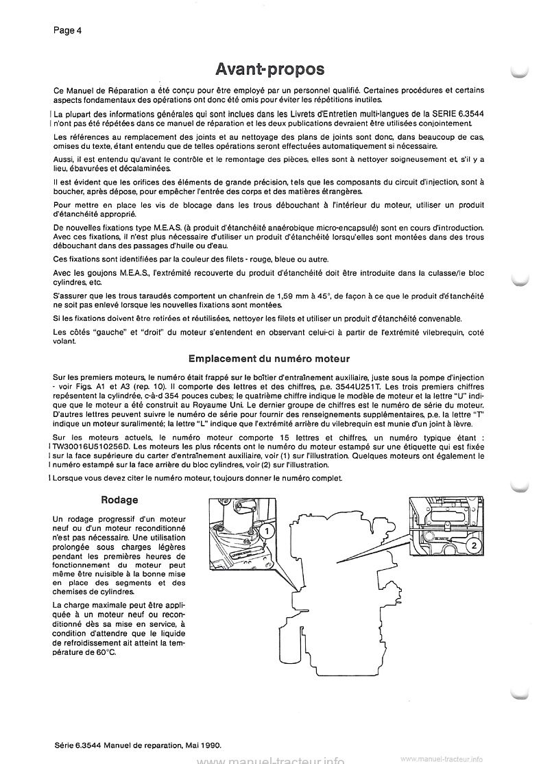 Troisième page du Manuel de réparation Moteurs Perkins T6.3544, 6.3544 et 6.3724