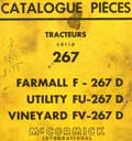 Catalogue de pièces de rechange tracteur farmall 267