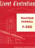 Livret entretien tracteur Farmall F-240