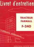 Livret entretien tracteur farmall f-240