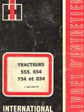 livret d'entretien tracteur Mc Cormick IH international 734 et 834