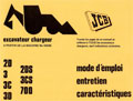 Manuel entretien excavateur chargeur JCB 2D 3C 3D 2DS 3CS 700
